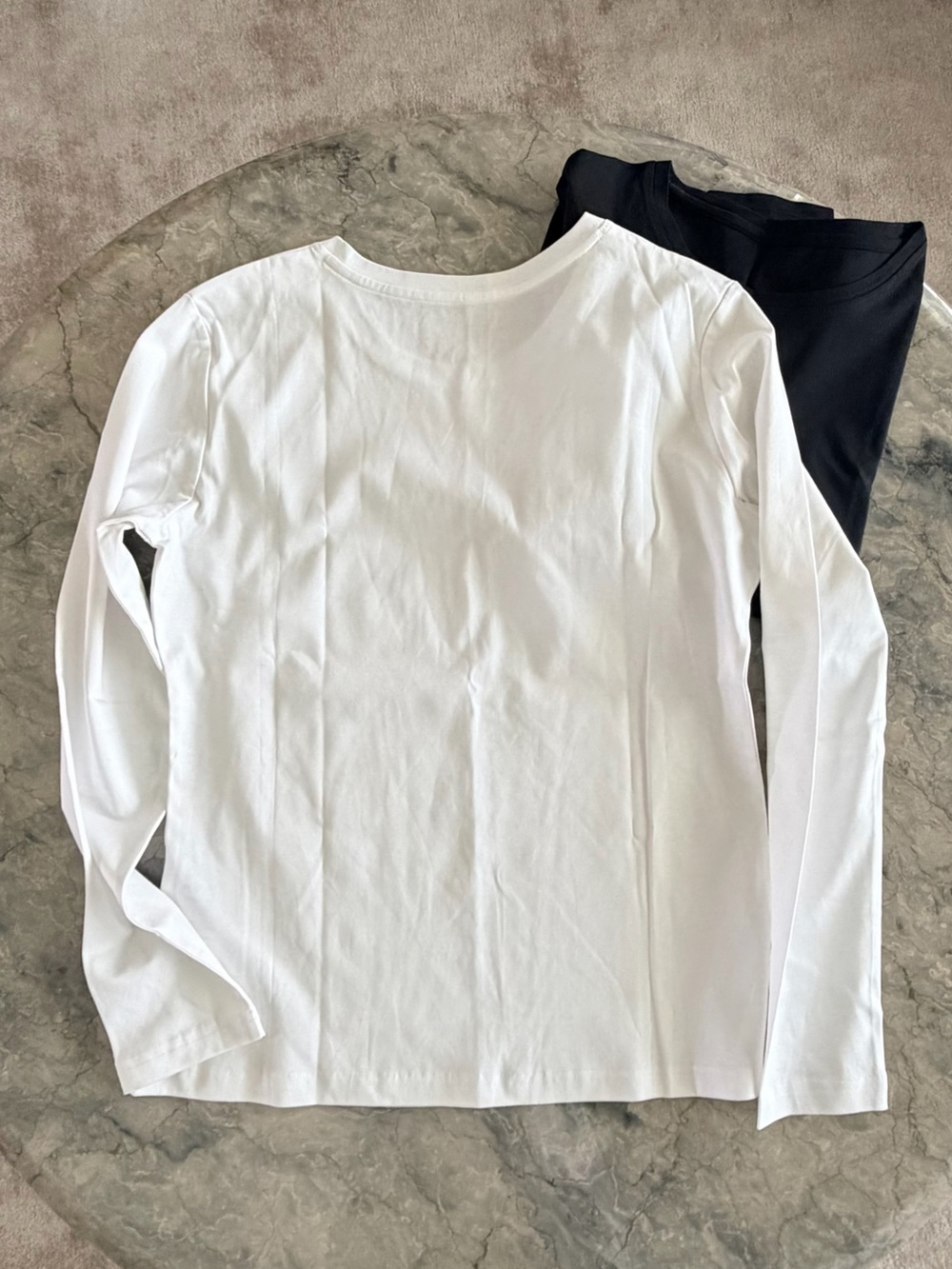 Classic White/Black Long-Sleeve Women's Top Set 2